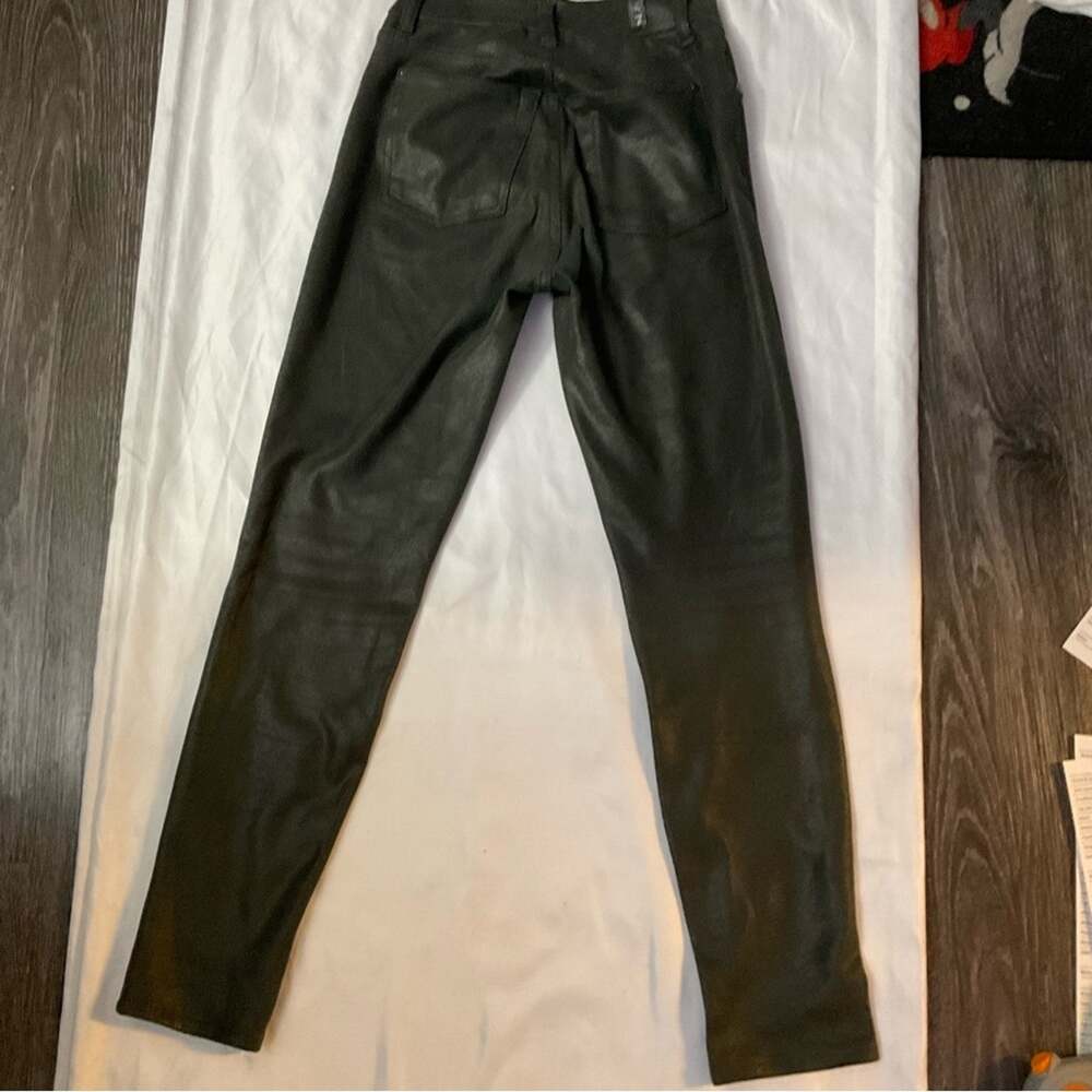 7 For All Mankind Metallic Coated High Rise Skinny Jean 28 Goth Punk Rocker Rave - Picture 5 of 13